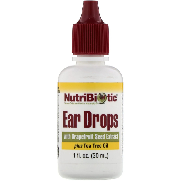 Вушні каплі с екстрактом насіння грейпфрута та олією чайного дерева NutriBiotic Ear Drops 30 мл - зображення 1