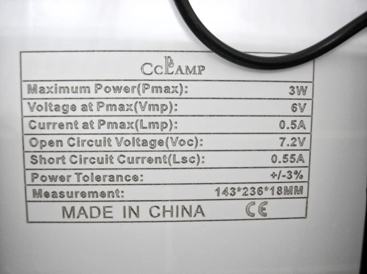 Сонячна панель для заряджання телефону CcLamps 3Вт із USB кабелем на 5 різних входів - Фото 4 Сонячна панель для заряджання телефону CcLamps 3Вт із USB кабелем на 5 різних входів - зображення 4