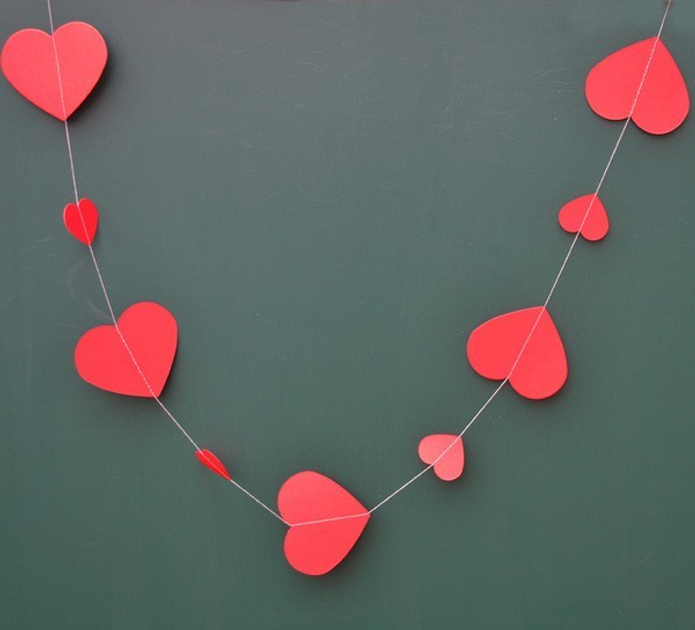 Гирлянда из сердечек Happy Moments на День Влюбленных "Red hearts" 2 ...