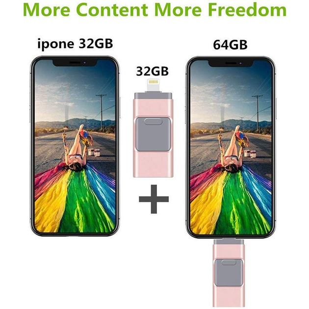 USB Флешка 4в1 512GB Type-C/Micro/Lightning/USB для телефона / компьютера iPhone/Android Черный - Фото 7 USB Флешка 4в1 512GB Type-C/Micro/Lightning/USB для телефона / компьютера iPhone/Android Черный - изображение 7