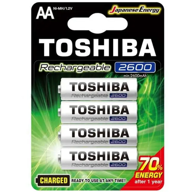 Аккумуляторы АА пальчиковые 2600mAh TOSHIBA Ready to Use Ni-MH R06 1.2V ...