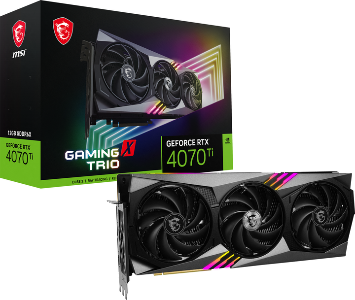 Видеокарта MSI PCI-Ex GeForce RTX 4070 Ti Gaming X Trio 12GB