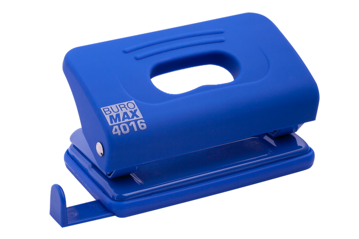 Дырокол Buromax пластиковый RUBBER TOUCH 10 л синий (BM.4016-02) - Фото 1 Дырокол Buromax пластиковый RUBBER TOUCH 10 л синий (BM.4016-02) - изображение 1
