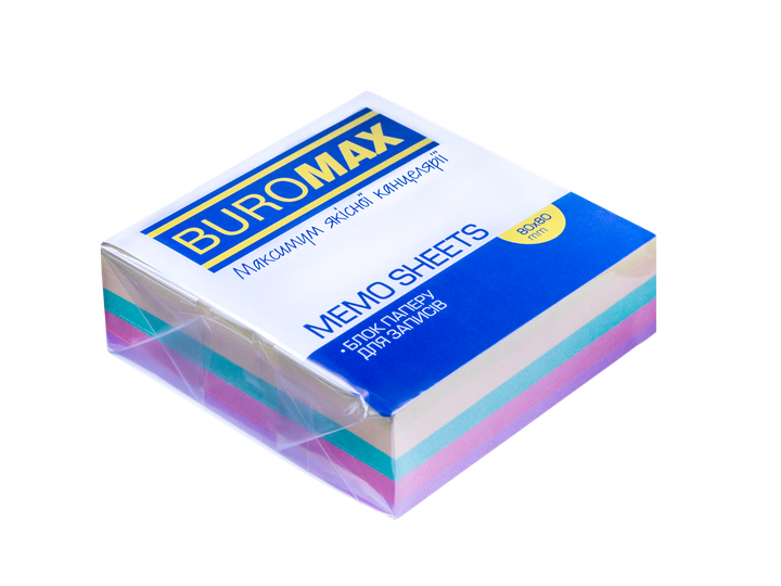 Блок паперу для нотаток Buromax Декор 80х80х30мм не склеєний (BM.2273) - Фото 1 Блок паперу для нотаток Buromax Декор 80х80х30мм не склеєний (BM.2273) - зображення 1