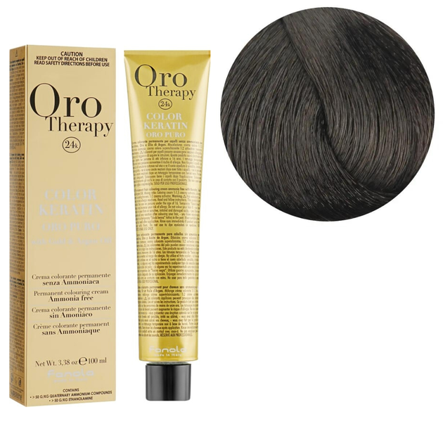 Крем-фарба для волосся 3.0 Keratin Oro Puro Fanola 100 мл - Фото 1 Крем-фарба для волосся 3.0 Keratin Oro Puro Fanola 100 мл - зображення 1