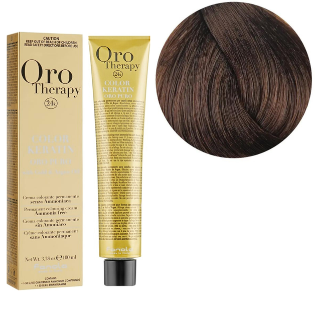 5.3 Крем-фарба Keratin Oro Puro Fanola 100 мл - Фото 1 5.3 Крем-фарба Keratin Oro Puro Fanola 100 мл - зображення 1