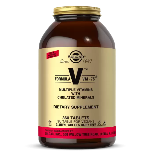 Мультивитамины Solgar (Formula V VM-75 Multiple Vitamins with Minerals) 60 таблеток SOL01181 - изображение 4