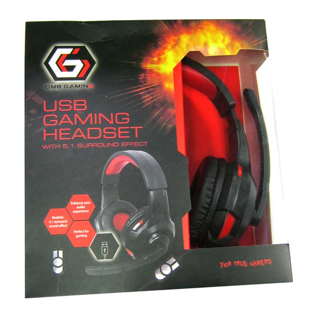 Наушники с микрофоном Gembird GHS-U-5.1-01 USB, регулятор громкости ...