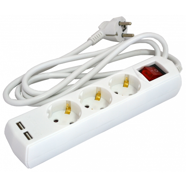 Подовжувач касетний Grunhelm GS3W2MUSB + USB - Фото 2 Подовжувач касетний Grunhelm GS3W2MUSB + USB - зображення 2