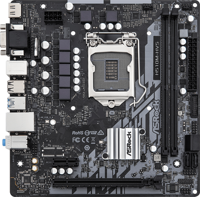 Материнская плата ASRock H510M-HVS R2.0 (s1200, Intel H510, PCI-Ex16 ...