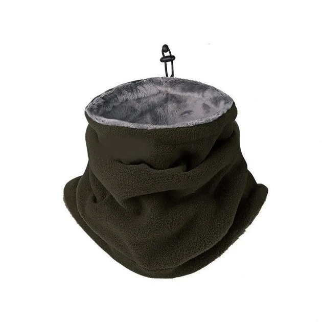 Бафф флисовый Олива Шарф-Труба зимний с утеплителем - изображение 1