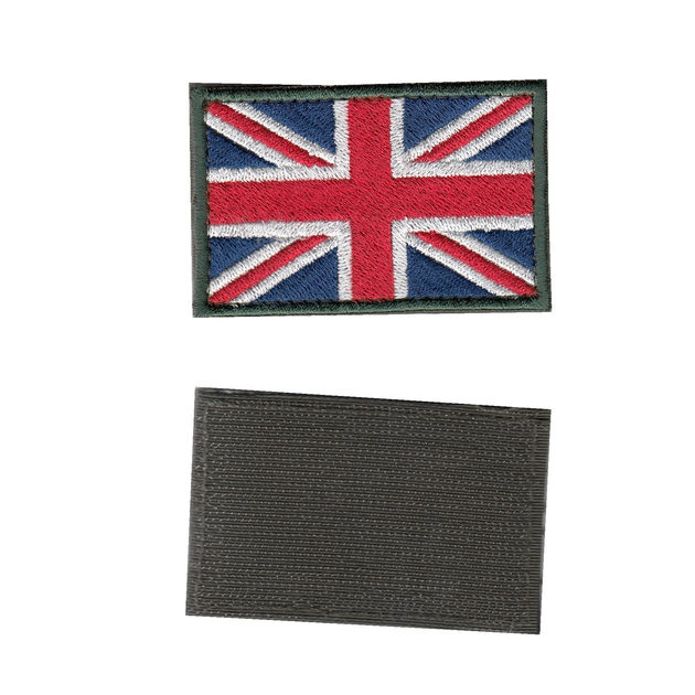 Шеврон нашивка патч на липучці Прапор Британський кольоровий з оливковою рамкою, 5см*8см, Світлана-К. - зображення 1