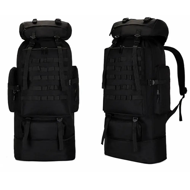 Рюкзак тактический, походный на 100 литров Черный - изображение 1