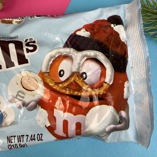 M&M's White Chocolate Candies, Pretzel, Snowballs 7.44 Oz