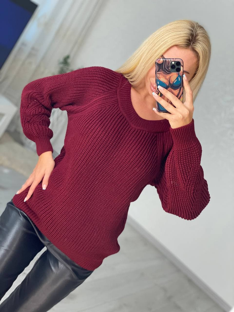 Fashions • Свитер женскии оверсаи з Соня Fashions 44 бордовый (222-нс ...