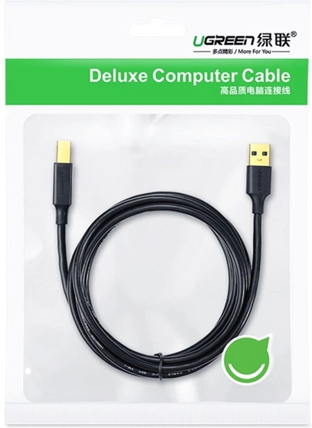 Kabel Ugreen US135 USB 2.0 AM do BM Kabel do druku 2 m Czarny (6957303828470) - obraz 3