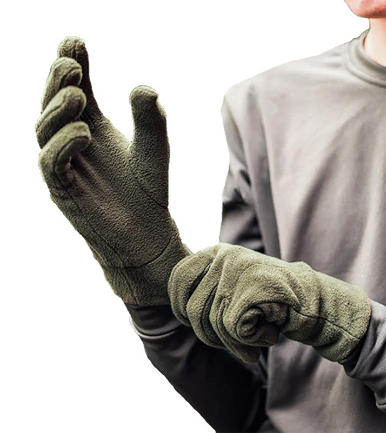 Тактические флисовые перчатки Цвет Хаки Размер L - изображение 1