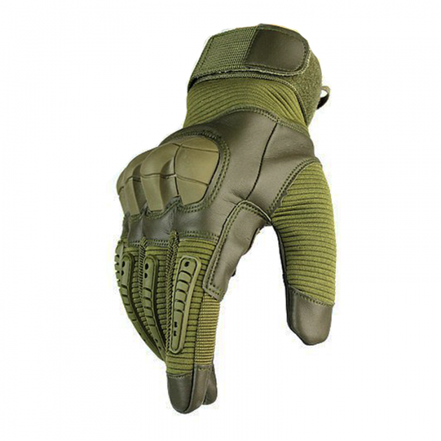 Тактические зимние перчатки штурмовые с защитой Цвет Хаки Размер XL - изображение 2