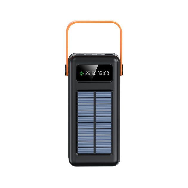 Power Bank с солнечной батареей Kamry 50000 mAh реальная ёмкость с экраном, фонариком, 4хUSB, кабеля 4в1 MicroUSB/Lightning/Type-C/USB Черный - изображение 5