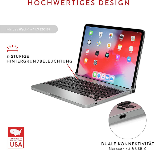 Клавіатура BRYDGE BRY4012G для Apple iPad Pro 11-inch 1st Gen - зображення 6