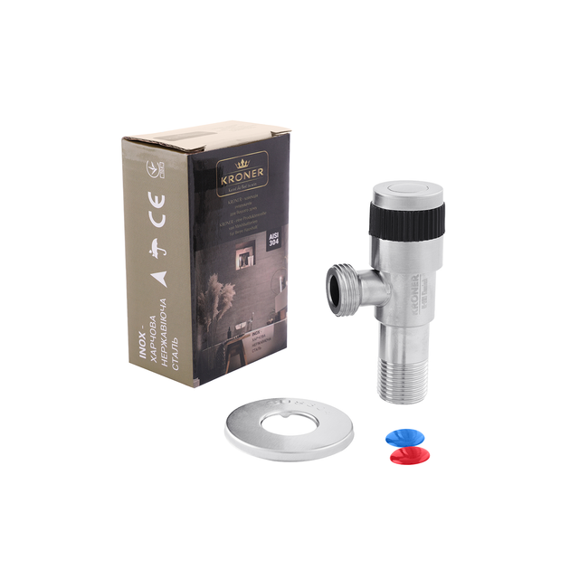 Кран приладовий кутовий Kroner (KRP) Edelstahl Klassisch - ESG100 1/2''х1/2'' - зображення 8