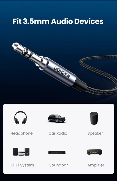 Кабель Ugreen CM450 USB Type-C Male to 3.5 мм Male Audio Cable with Chip 1 м Black (6957303821921) - зображення 7