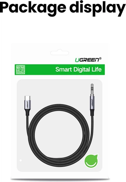 Кабель Ugreen CM450 USB Type-C Male to 3.5 мм Male Audio Cable with Chip 1 м Black (6957303821921) - зображення 8