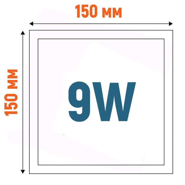 Світильник світлодіодний 9W Hyperlight 4100К 15*15 см прямокутний вбудований (LPS-EM-9W-W) - изображение 2