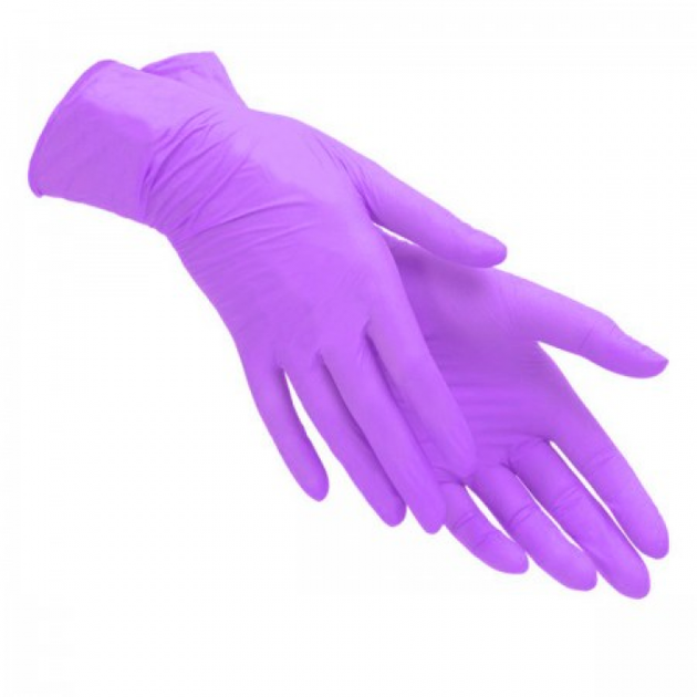 Медицинские перчатки нитриловые HOFF MEDICAL фиолетовые (100 шт/уп) нестерильные цвет фиолетовый размер XL - изображение 2