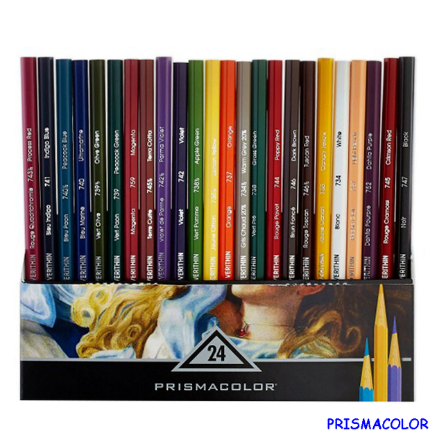 Тверді кольорові олівці Prismacolor Verithin 24 кольори - зображення 3
