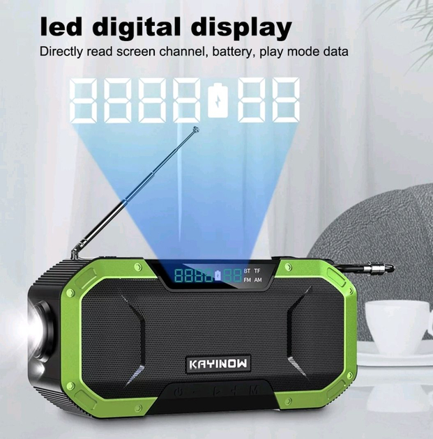 Портативный Всеволновой Аварийный Радиоприемник (радио) + фонарь и павер 5000mAh Kayinow - изображение 11