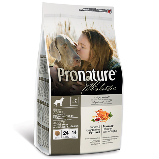 Сухий холистик корм для собак Pronature Holistic Turkey&Cranberries з ...