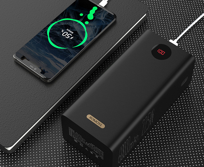 Зовнішній портативний акумулятор 60000 mAh з швидкою зарядкою Romoss PEA57 (3USB+Type-C) Чорний - зображення 3