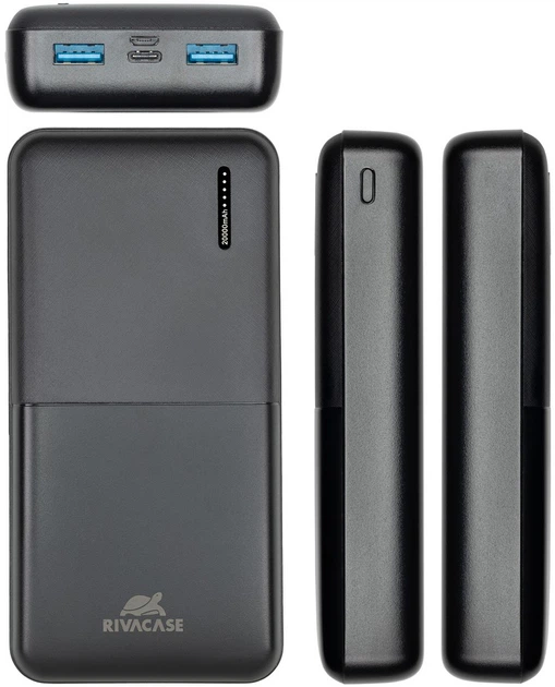 Powerbank Rivacase Rivapower VA2572 20000 mAh QC/PD 20 W Black - obraz 4