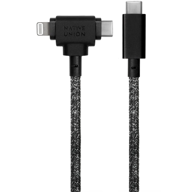 Кабель Native Union Belt Cable Universal USB-C to USB-C/Lightning 1.5 m, Cosmos Black (BELT-CCL-COS-NP) - Фото 2 Кабель Native Union Belt Cable Universal USB-C to USB-C/Lightning 1.5 m, Cosmos Black (BELT-CCL-COS-NP) - изображение 2