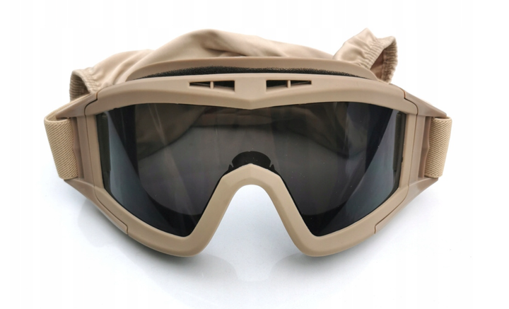 Очки тактические маска со сменными линзами Combat GoogleTac Койот - изображение 1