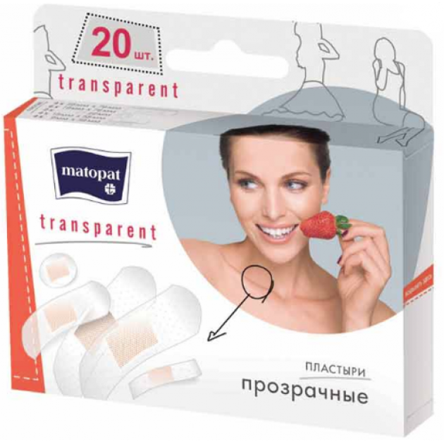 Пластир медичний Mаtораt Transparent на прозорій основі, 20 шт - зображення 1