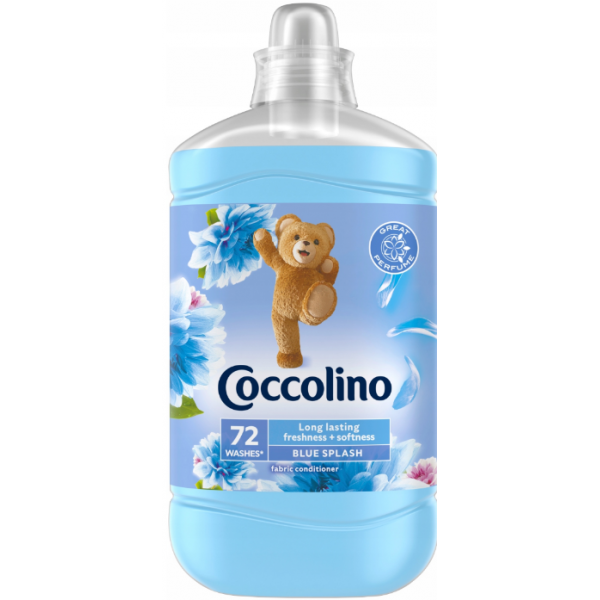 Кондиціонер для білизни Coccolino Blue Splash (72 прання), 1.8 л - Фото 1 Кондиціонер для білизни Coccolino Blue Splash (72 прання), 1.8 л - зображення 1