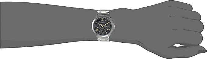Женские часы с минеральным стеклом Casio LTP-V300D-1A2UDF Черные с серебристым - изображение 2