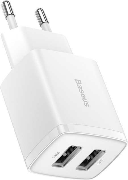 Сетевое зарядное устройство Baseus Compact Charger 2USB 10.5W White ...