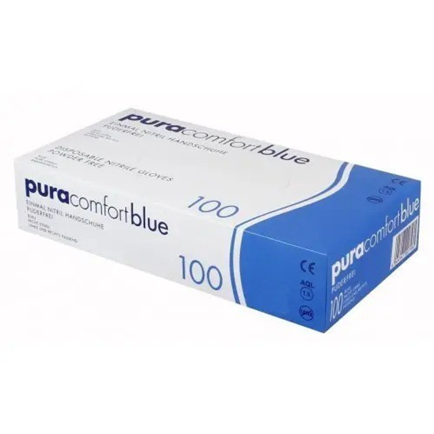Рукавички нітрилові AMPri PuraComfort Blue (100 шт. / 50 пар), сині, розмір XS - изображение 1