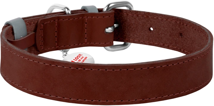 Нашийник для собак, шкіряний WAUDOG Classic 35 мм х 46-60 см, коричневий (02396Collar) - Фото 2 Нашийник для собак, шкіряний WAUDOG Classic 35 мм х 46-60 см, коричневий (02396Collar) - зображення 2
