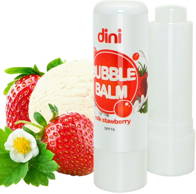 Гигиеническая помада "Клубника" - Dini Bubble Balm Milk Strawberry SPF ...