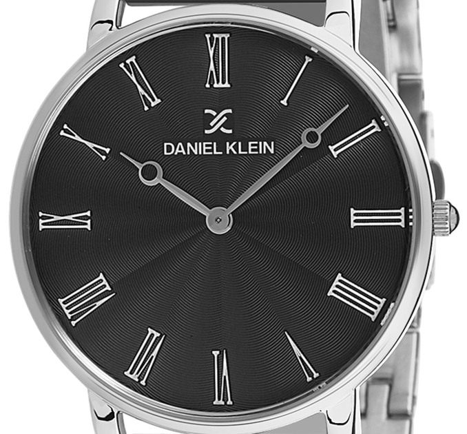 Чоловічий стильний годинник з мінеральним склом DANIEL KLEIN DK12106-5 Чорний з сріблястим - зображення 3