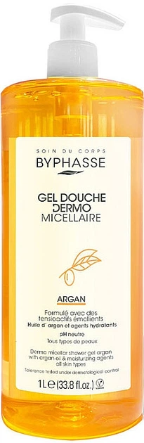 Міцелярний гель для душу "Арган" - Byphasse Dermo Micellar Shower Gel Argan 1000ml (1110067-98805) - Фото 1 Міцелярний гель для душу "Арган" - Byphasse Dermo Micellar Shower Gel Argan 1000ml (1110067-98805) - зображення 1