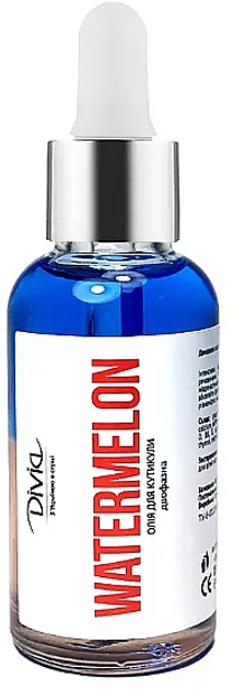 Масло для кутикулы двухфазное "Арбуз" - Divia Cuticle Oil Watermelon Di1635 30ml () (1138122-101471) 