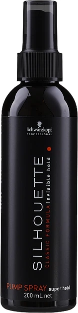 Лак для волосся сильної фіксації Schwarzkopf Silhouette Pumpspray super hold 200 мл - Фото 1 Лак для волосся сильної фіксації Schwarzkopf Silhouette Pumpspray super hold 200 мл - зображення 1