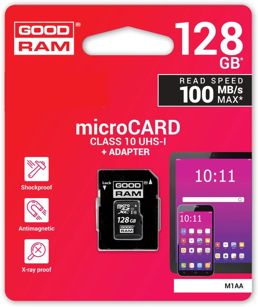 Goodram microSDXC 128GB UHS-I class 10 + adapter (M1AA-1280R12) - obraz 5