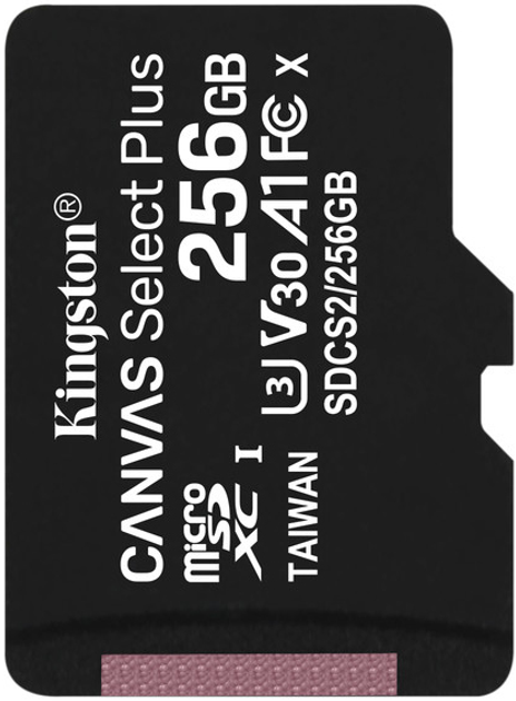 Kingston microSDXC 256GB Canvas Select Plus Class 10 UHS-I U3 V30 A1 (SDCS2/256GBSP) - изображение 1