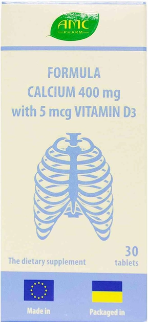 АМС Комплекс Кальцію та Вітаміну D3 таблетки №30 (4820255570167) - зображення 1